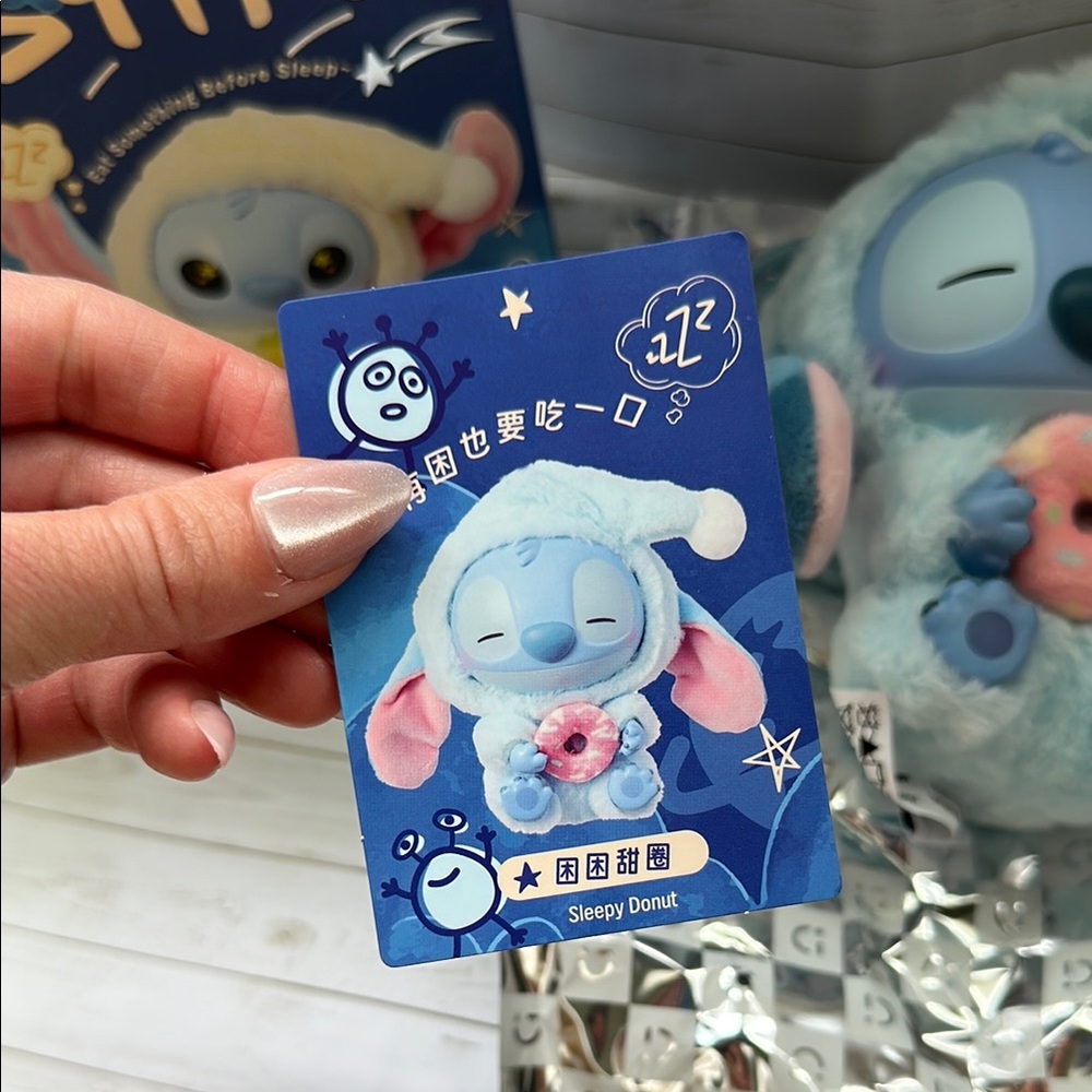 Miniso Disney Stitch Sleepy Donut Plush Keychain - Picture 3 of 5